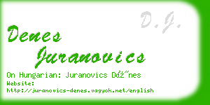 denes juranovics business card